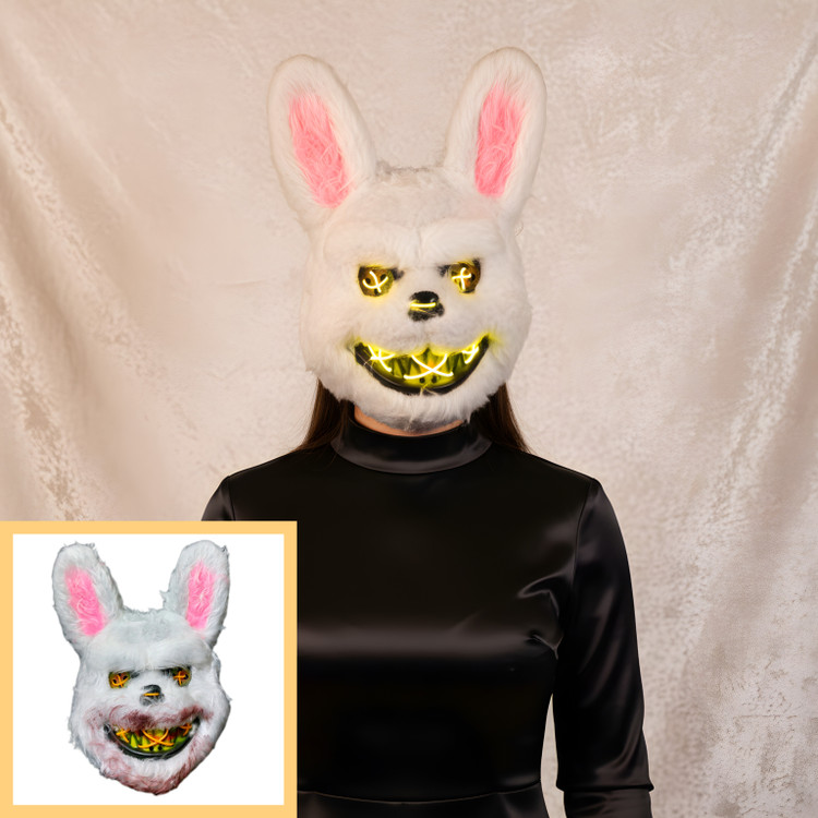 ماسک خرگوش رنگ سفید چراغدار