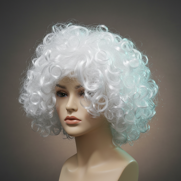 خرید کلاه گیس موی فر سفید