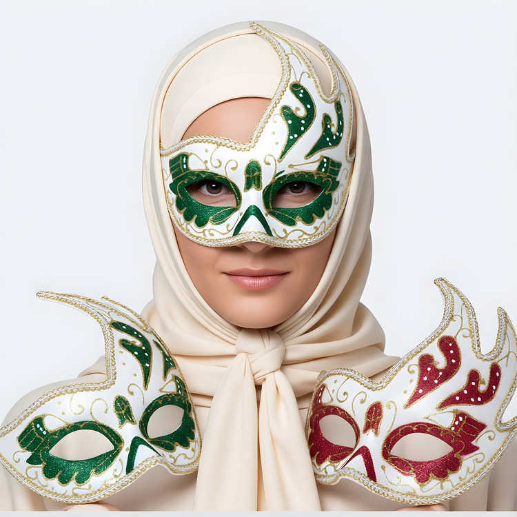 نقاب بالماسکه گوشه بلند جنس خوب