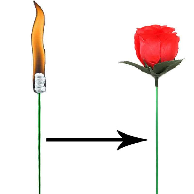 ابزار شعبده بازی حرفه ایی تبدیل مشعل به گل