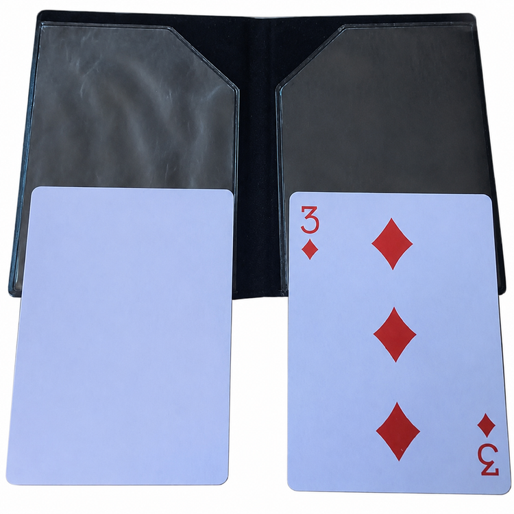 ترفند جادویی کیف و دو کارت بازی برای اجرای شعبدهبازی